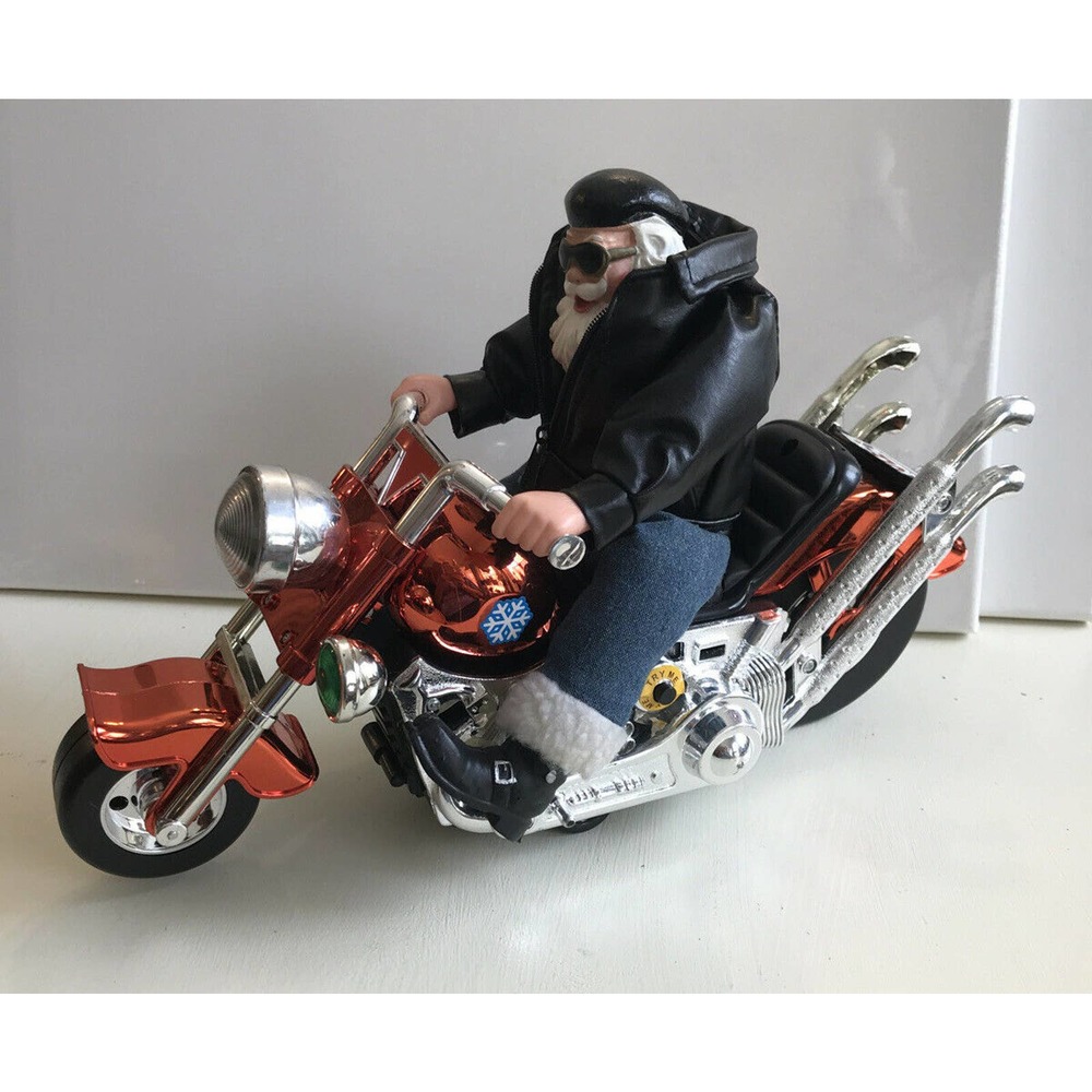 VTG Santa Riding Motorcycle Plays Born to Be Wild